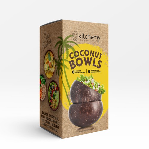 Coconut Bowls - Box Packaging Design Design by Greyphic