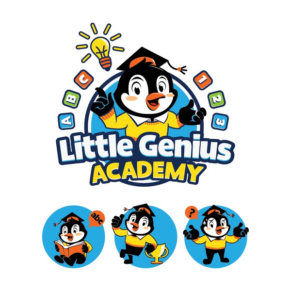 fun mascot concept for little genius academy