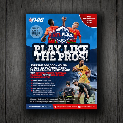 Enticing Youth Sports Flyer for School Distribution - NFL FLAG Design by ektadevesh