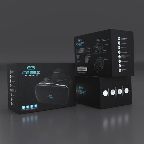 Box packaging for virtual reality headset Réalisé par Designbaharbd