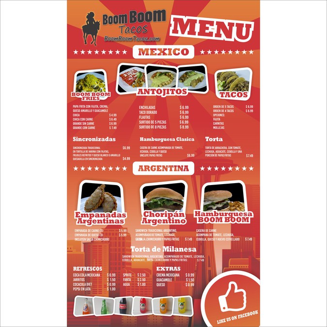 Boom Boom Tacos Menu Menu contest