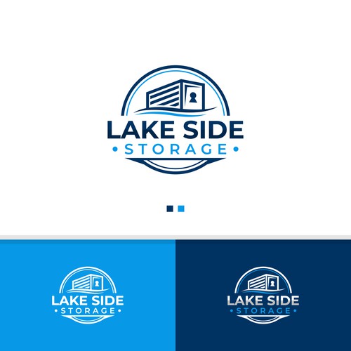 Standout logo for a self storage facility next to a lake. Targeting boats and rvs Design by StudioJack