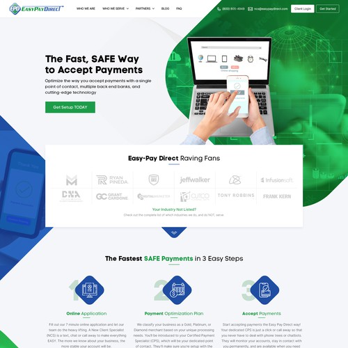 Payment Processing Website Design Design by Vanity Mind