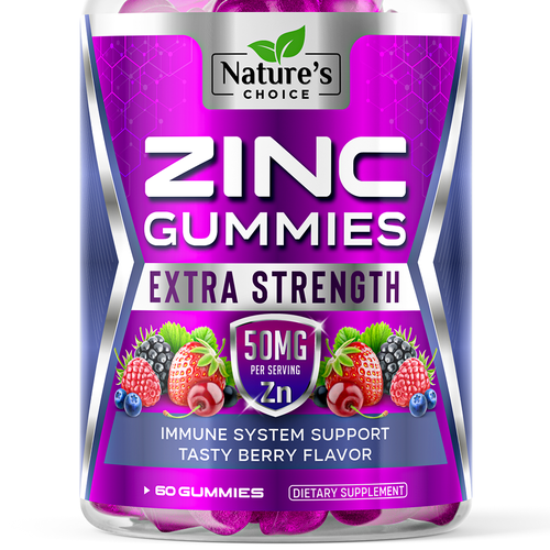 Tasty Zinc Gummies design needed for Nature's Choice Réalisé par ZAKIGRAPH ®