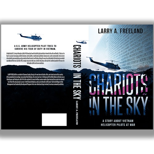 Create a powerful book cover design about American helicopter pilots at war during the Vietnam era. Design by yvanweb Designs