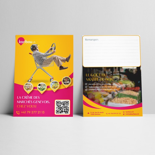 Besoin d'un flyer original pour des marchés de l'alimentation fédérés sur une plateforme Design by Mulyana D-Zign