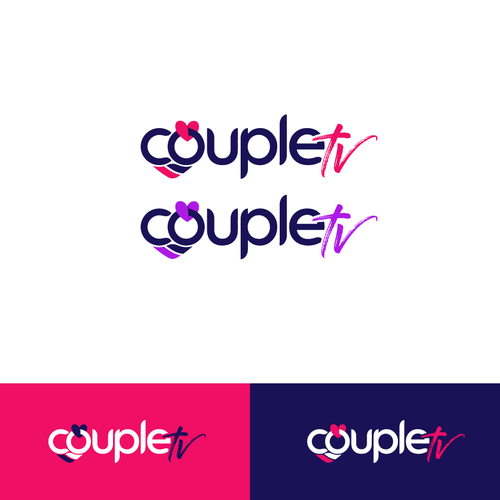 Couple.tv - Dating game show logo. Fun and entertaining. Diseño de Sufiyanbeyg™