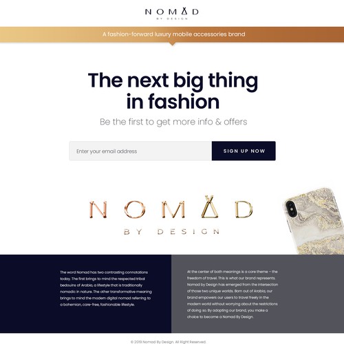 Landing page design contest entry by Neef