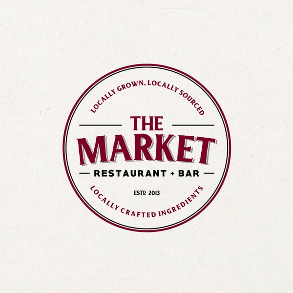 Design by DEADCROW™ artworks titled "Vintage Logo for The Market by Jennifer's Restaurant + Bar"