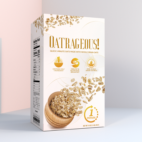 * Looking for an EYE-CATCHING and ELEGANT packaging design for Oatmeal * Design by MKZ STUDIO