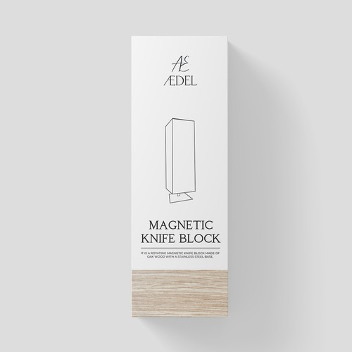 Design of an elegant product packaging for the first product of a new brand. Rotating knife block Design by Dimario Moretti