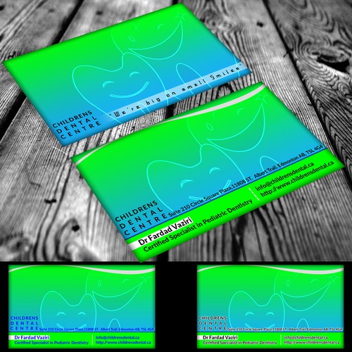 Create a classy, simple and elegant business card for a pediatric dentist Design by AJT3Kings
