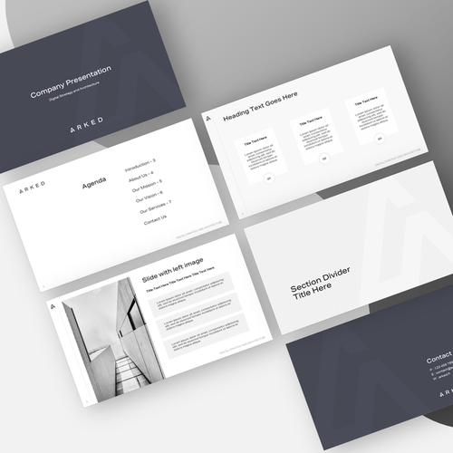 Arked company PowerPoint presentation Design by Mel H