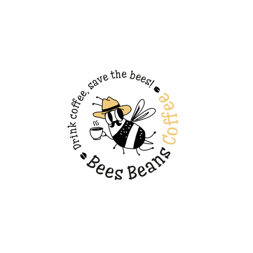 Fun logo wanted for Bees Beans Coffee. Has to have a cartoon bee Design by DaliaKK