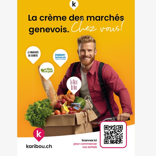 Besoin d'un flyer original pour des marchés de l'alimentation fédérés sur une plateforme Design by Applefresh