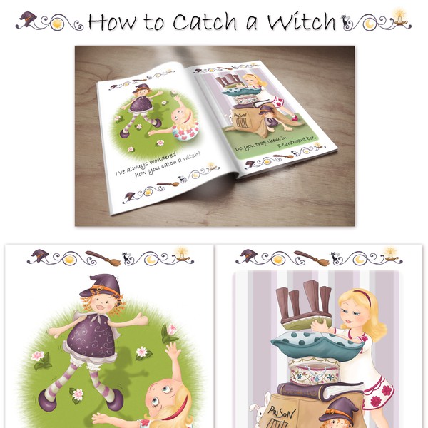 Children's Storybook Illustration - "How To Catch A Witch" - meant foryoung children