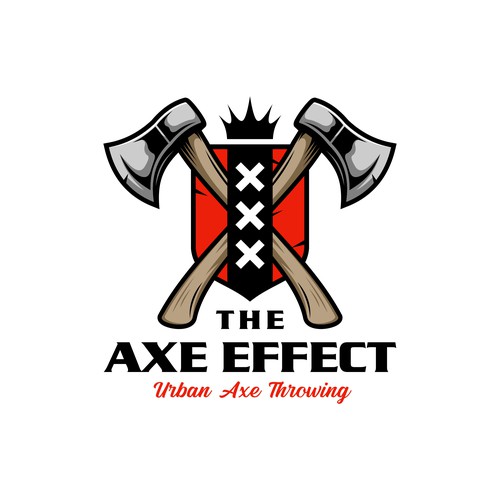 Cool rough Amsterdam Axe Thrwing Logo Design by Orn DESIGN