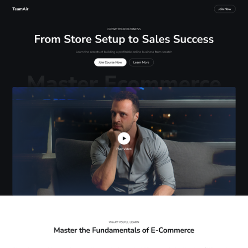 Winning Clean Simple Homepage For Ecomm Course Design by FaTiH™