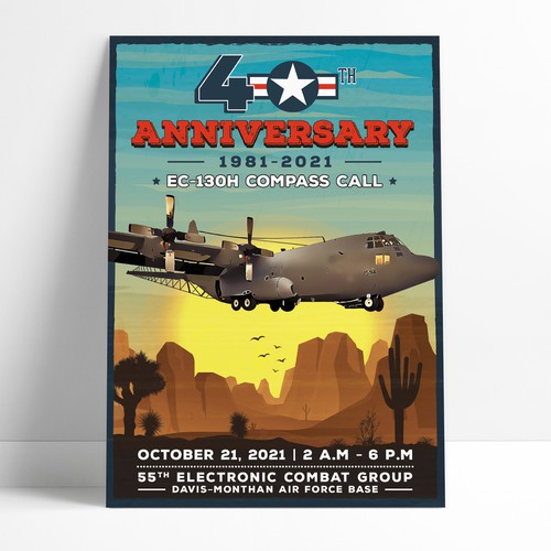 Air Force Flying Group 40th Anniversary Celebration Design by Frieta