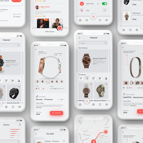 Smart watch app design - Light Mode