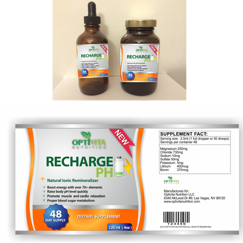 Create label for liquid dietary supplement Product