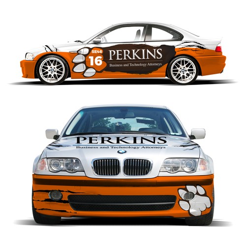 Perkins-Clemson e46 Race Car Wrap Design by Tanny Dew ❤︎