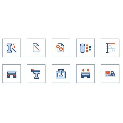 Create the icons for the buttons of a toolbar of an application program (Revised). Design by rulasic
