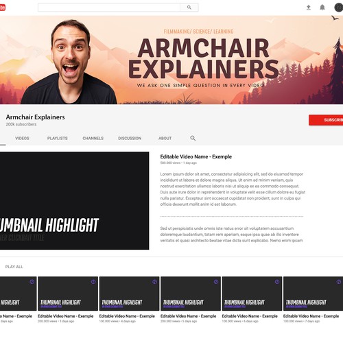 Design a fun Youtube Banner for a learning & filmmaking channel Réalisé par Point Blank