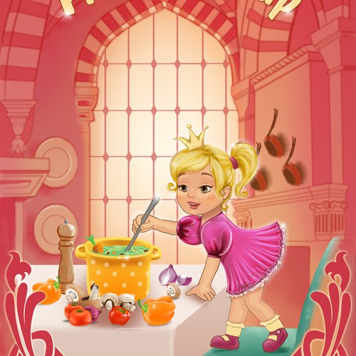 "Princess Soup" children's book cover design Diseño de Britany