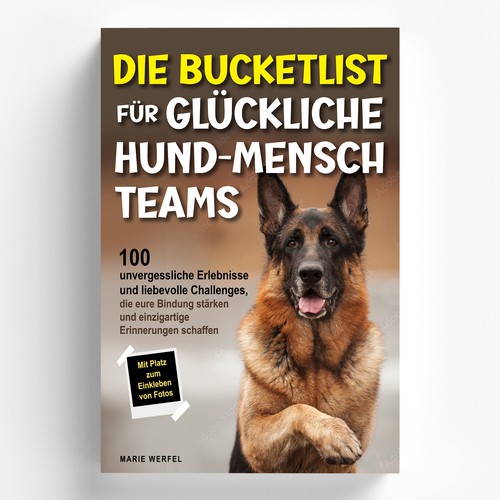 Design a harmonious, cute cover for a dog & human bucketlist Design by elQue.design