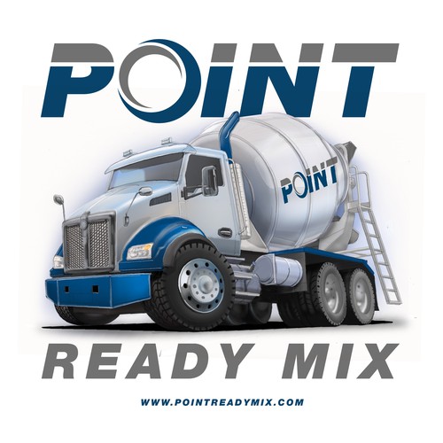 Fun truck graphic for Point Ready Mix! Design by Abrahamnaji