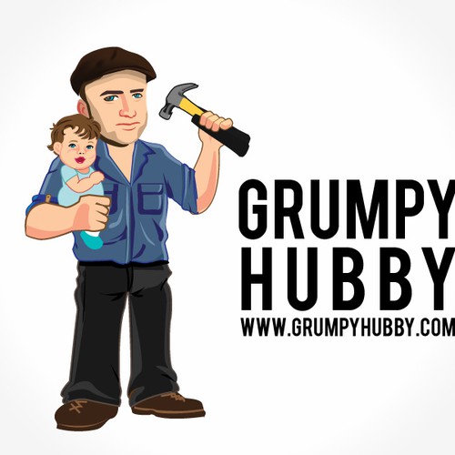 Create a grumpy husband caricature for a new blog Design by Ranita