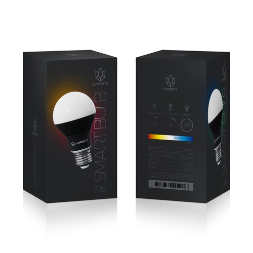 We need to create a sophisticated package for smart lamps. Design by Fabio Rebeschini