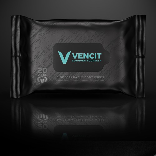 Clean retail packaging needed for body wipes. Upscale brand. Design by Miss.Ozz