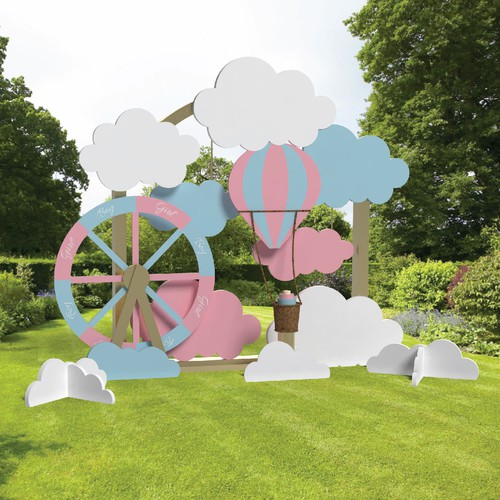 Create an elegant creative gender reveal backdrop prop Design by Iztok, Ivana (IZ+IV)