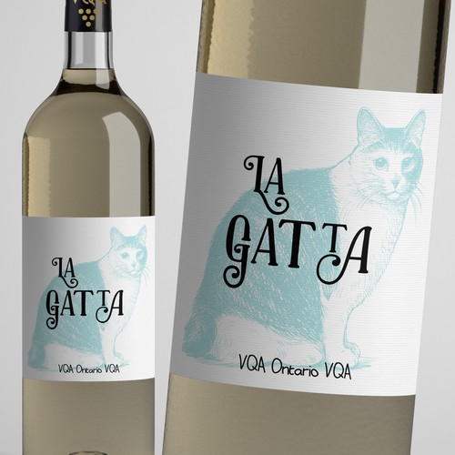 New fun "cat" wine label for female consumers Design by Windmill Designer™