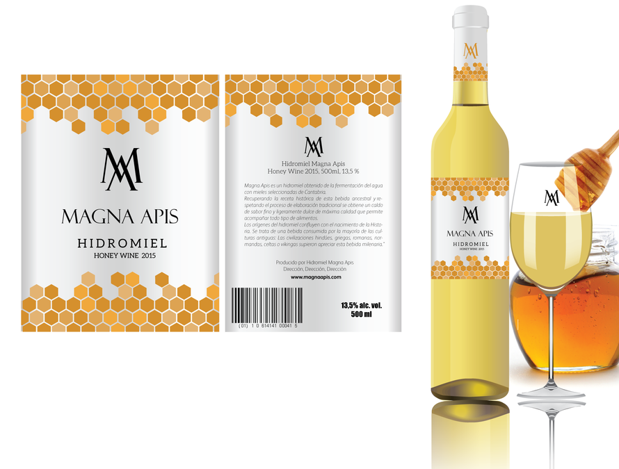 Label for mead ("honey "wine") Magna Apis Product label contest