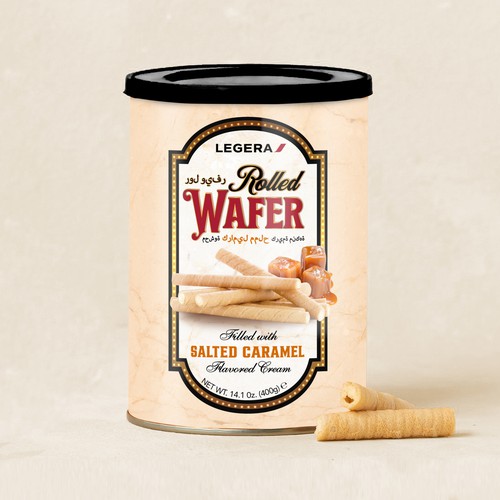 LEGERA Wafer Rolls Pack 125 gm - Salted Caramel Design by Davi Giolo ★