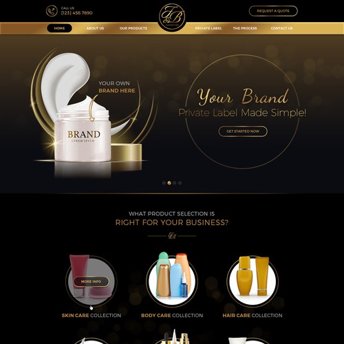 Black & gold themed website design Réalisé par MyCreativeMind