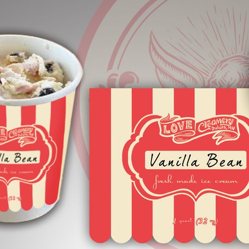Ice Cream Container Labels for Love Creamery Product label contest