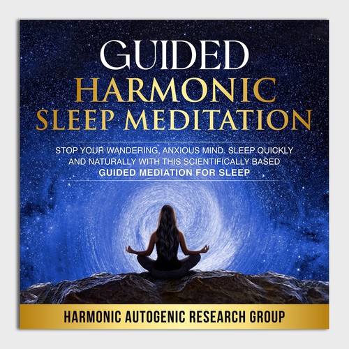 Design an abstract dark on dark sleep meditation book cover Design by Unboxing Studio