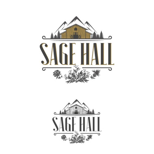 Sage Hall - Country Swing Dance & Wedding Venue Logo Design réalisé par Mararti