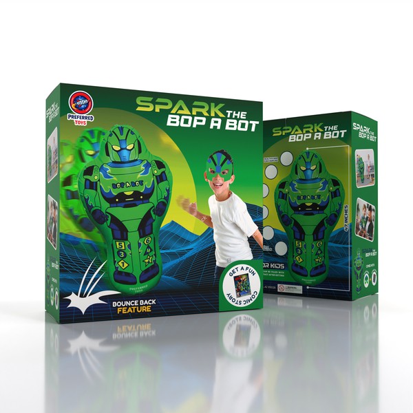 Design by Varah_B titled "Coolest Robot Punching Bag Packaging"