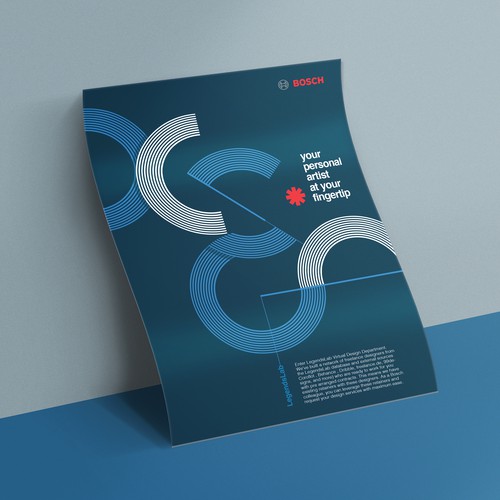 Flyer design for BOSCH; progressive service offering Design by Olivier Darbonville