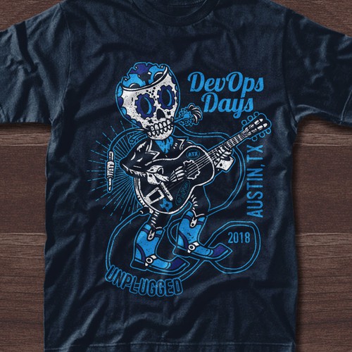 DevOps Days Unplugged - Create a rock band Unplugged tour style shirt Design por welikerock