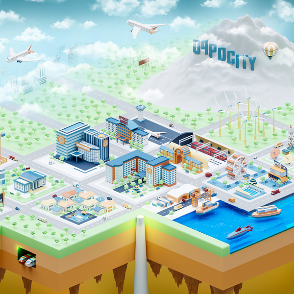 3D illustration of the city