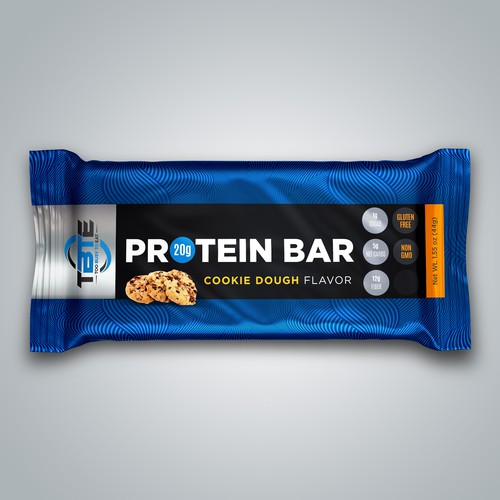 Design a unique protein bar wrapper for Too Busy To Eat Product