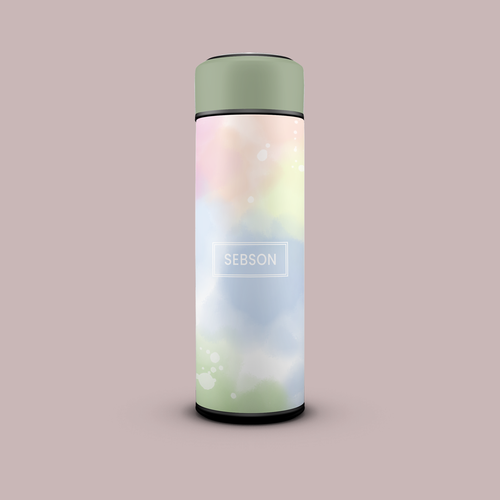 Watercolor design for bottle and mug-ontwerp door AZ™