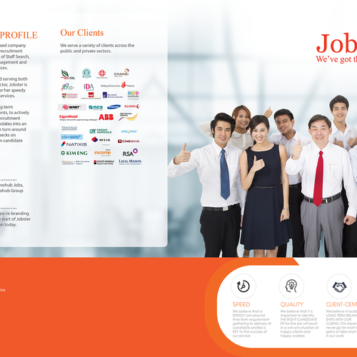 Recruitment company wants brochure design to move them into the modern day! Design by Arttero
