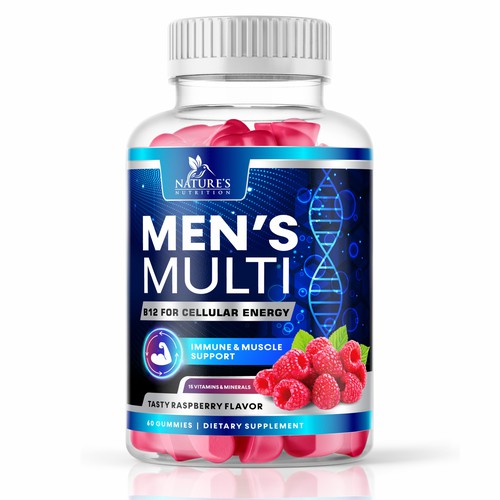 Designs | Men's Multivitamin Gummies label design needed for Nature's ...